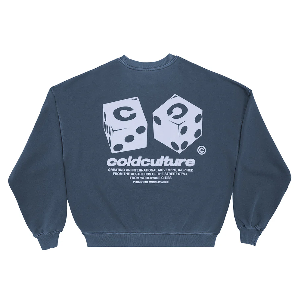DICE CREWNECK SLATE BLUE DICE CREWNECK SLATE BLUE