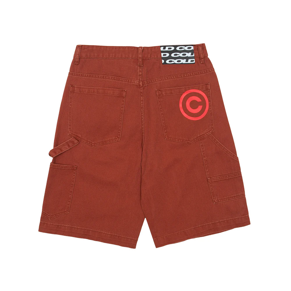 DOUBLE KNEE SHORTS WASHED COPPER DENIM DOUBLE KNEE SHORTS WASHED COPPER DENIM