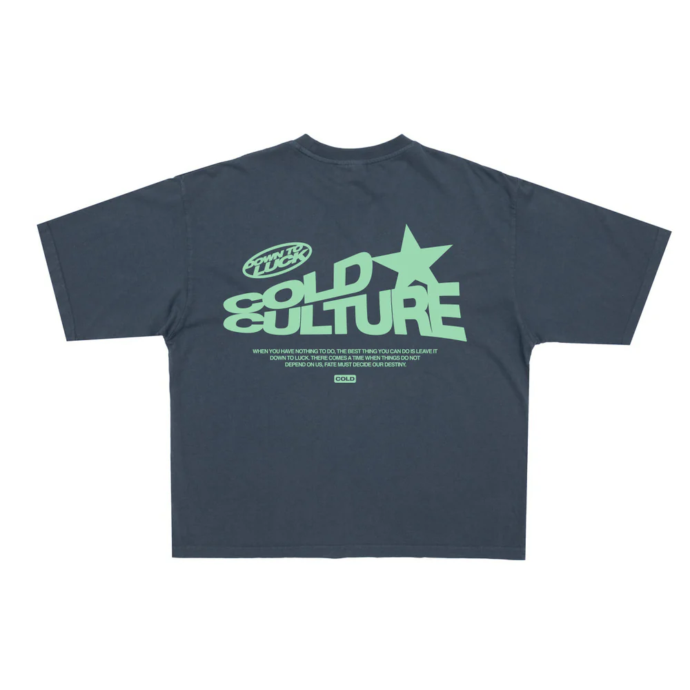 Cold Culture Down To Luck Tee Dark Blue Cold Culture Down To Luck Tee Dark Blue