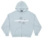 Italic-Stars Zip Hoodie Pale Blue