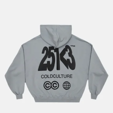 NUMBER PERSPECTIVE ZIP HOODIE MEDIUM GREY