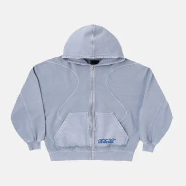 SHAPES ZIP HOODIE +WASHED COOL BLUE